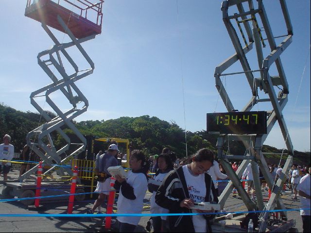 Finsih Line
1:34 = 77 minutes according to Mike Ho math =)

(Just kidding.  Actually, it's simply that we started 17 minutes late.)